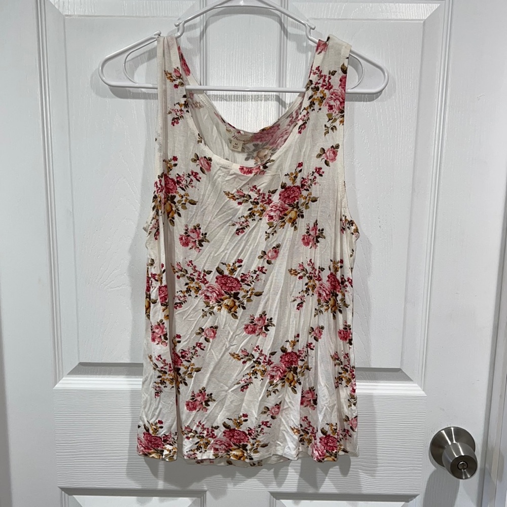 Womens Floral Tank Top Medium